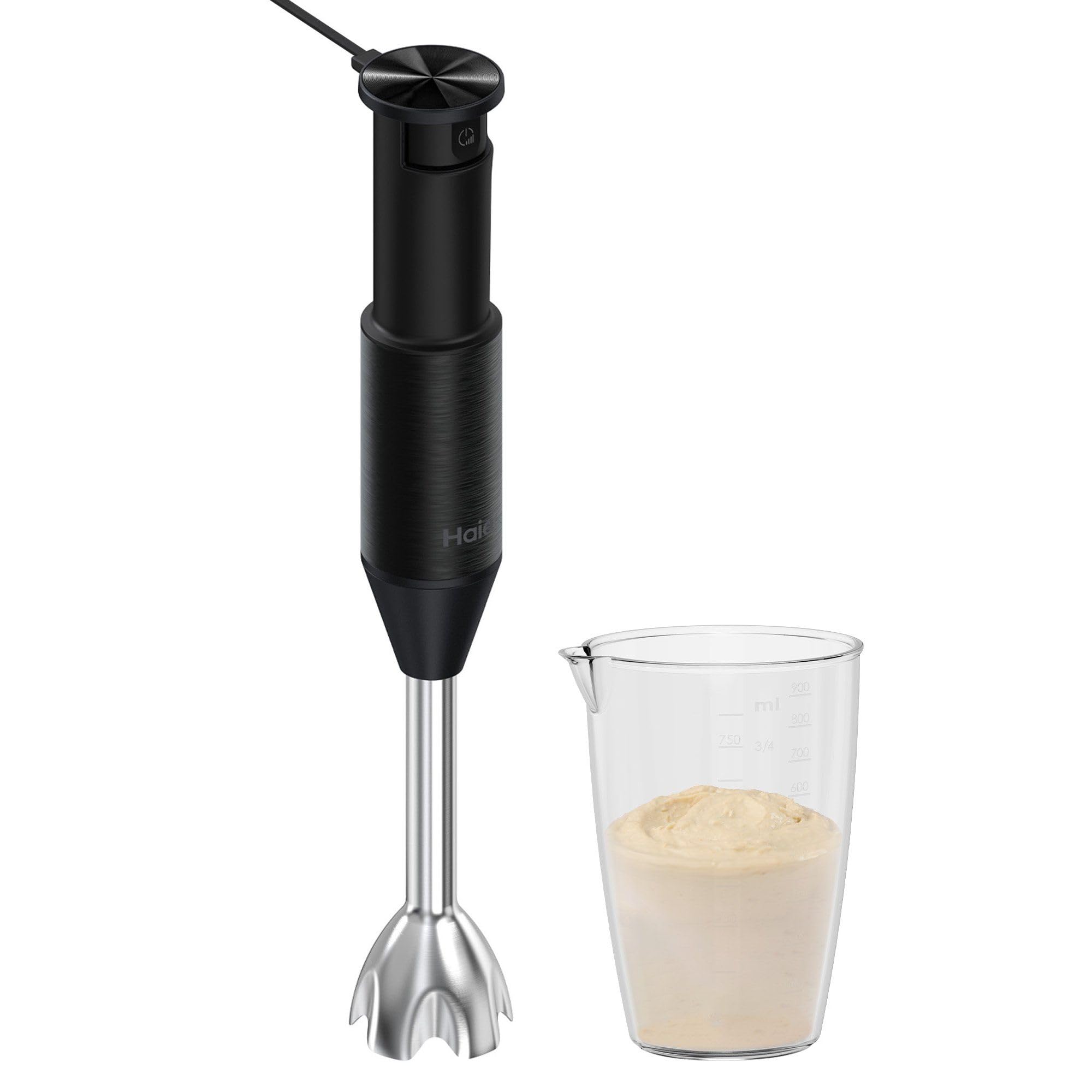 Haier I-Master Série 5 Mixeur Plongeant, Électrique 1000W, Vitesses Variables, Fonction Pulse, 3 Lames [Noir]