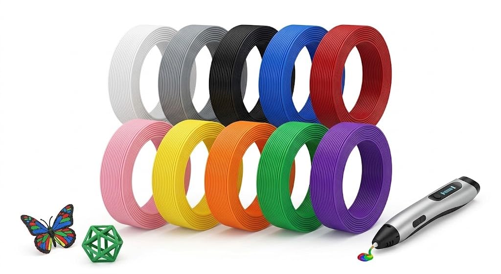 Numakers 3D Pen Filament Refills - 1.75mm PLA Filament, 10 Colors (5m Each) - Multi-Color Eco-Friendly 3D Printing Pen Refill Pack, High Compatibility & Smooth Printing - Pack of 10-picture-12
