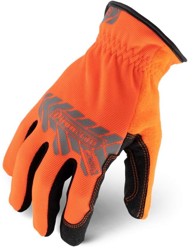 Ironclad Command Utility Work Gloves; Touch Screen Conductive Palm and Fingers, High Dexterity, Slip-On, Performance Fit, Machine Washable, Sized S, M, L, XL, XXL (1 Pair) (Small, Hi-Viz Orange)