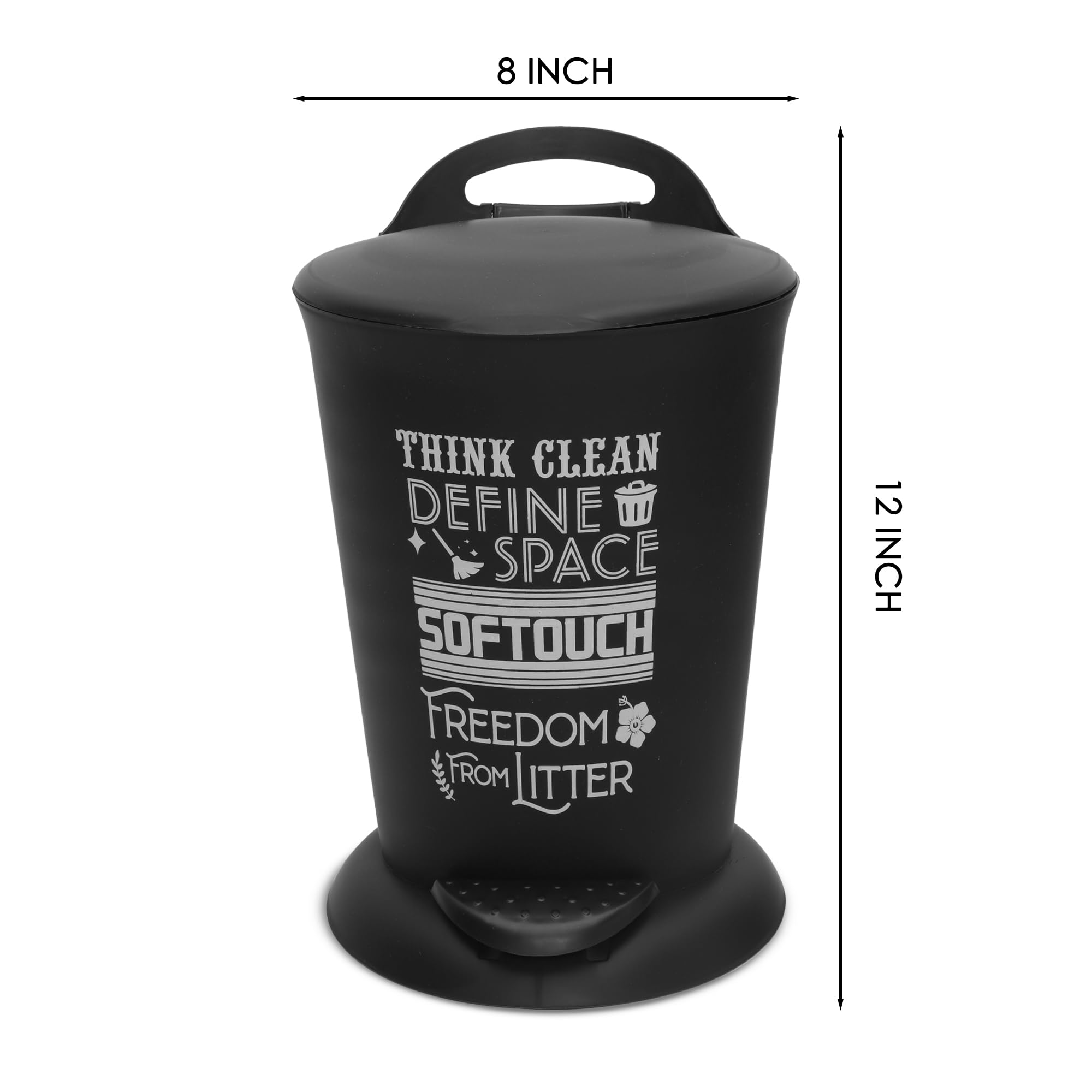 JAYPEE BITS BIN Pedal Bin with Plastic Bucket And Lid | Garbage Bin Trash Can Pedal Waste Bin |Round Shape Dustbin For Home, Kitchen, Bathroom, Office, 4 Litre, Black - Image 5 thumbnail