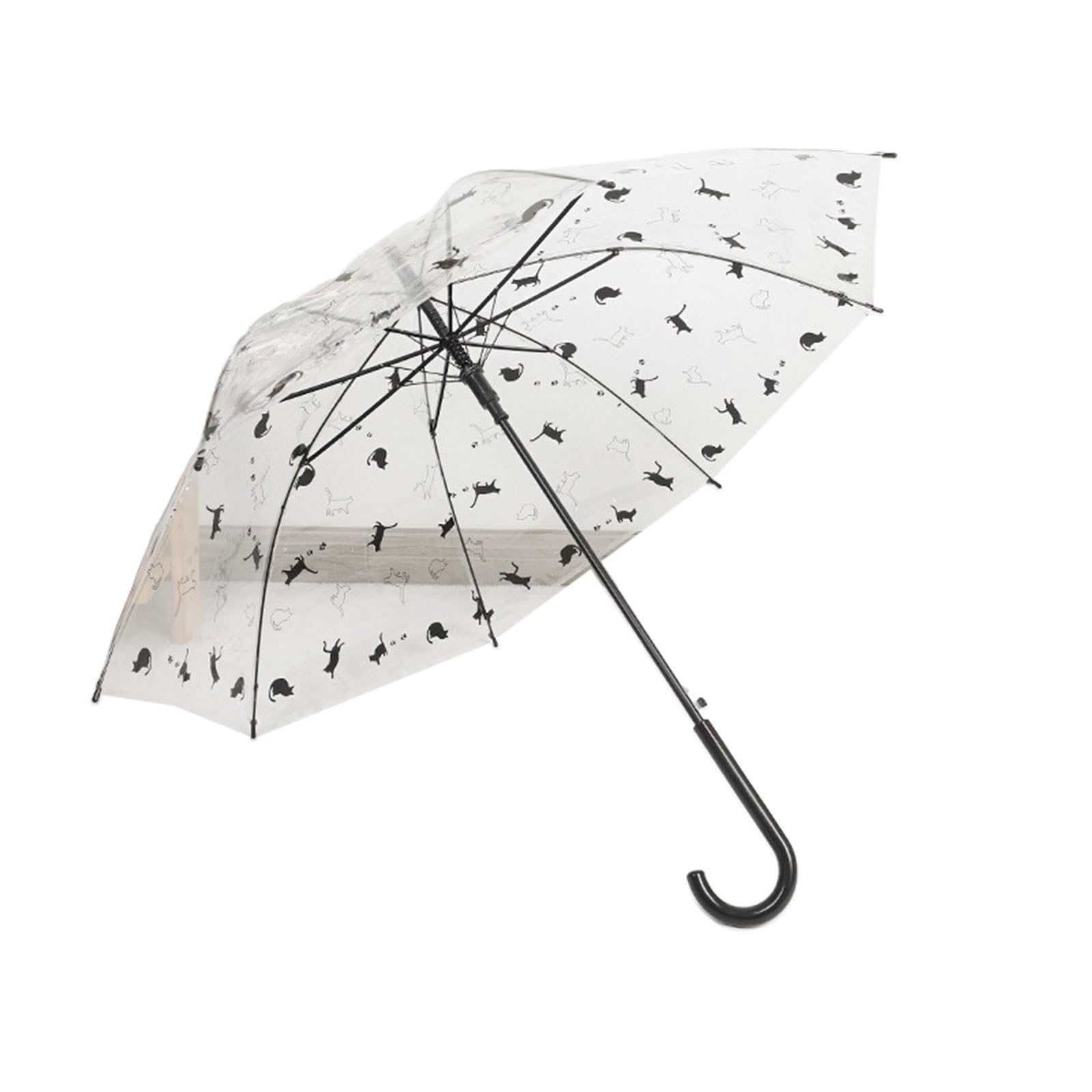 SANRLO Compact Windproof Umbrella Cat Pattern Clear Folding Rain Umbrella Women Girls Female Foldable Paraso Clear Umbrellas For Rain Adult Windproof Clear Umbrellas For Rain Adult Large