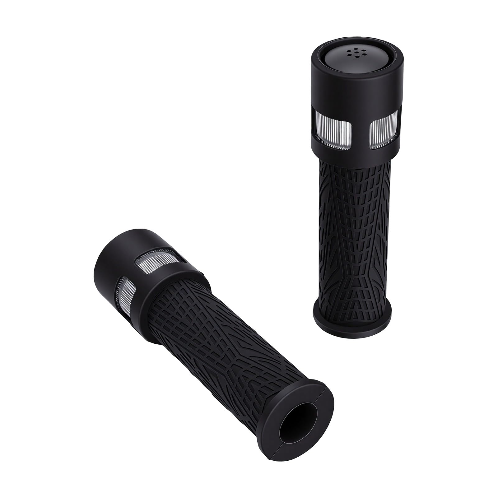 Generic Puños para Manillar de Scooter con Luces LED y Bocina de Seguridad Versátil para Paseos Nocturnos y Ciclismo de Montaña 2 Unidades