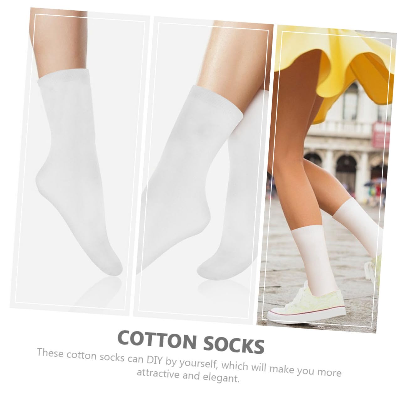 Angoily 18 Paare Weiße Sublimationssocken Gerade Bedruckbare DIY Baumwollsocken Unisex Doppelseitig Bedruckbar zum Individuellen Gestalten und Verschenken