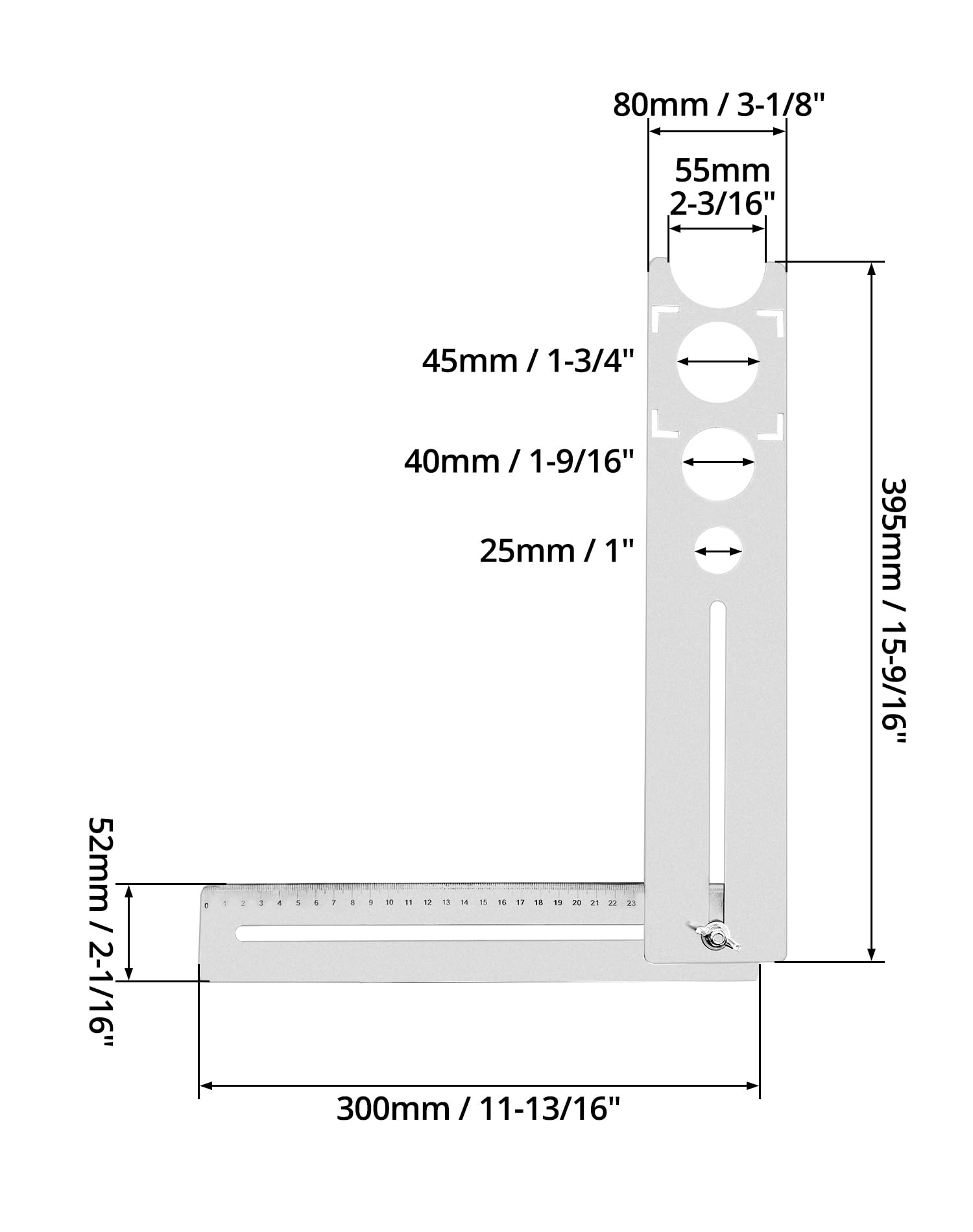 QWORK® Localizzatore di fori per piastrelle, acciaio inossidabile, 25/40/45 mm