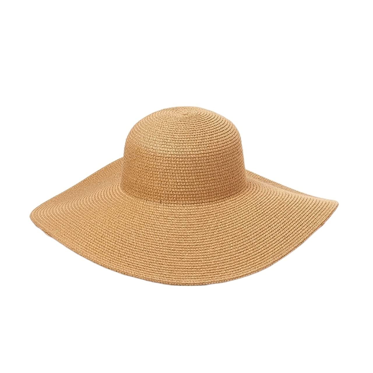 Sombrero de Playa para Mujer, de Paja, de ala Ancha, para Verano, para Mujer (Bruin 6 7/87 1/8)