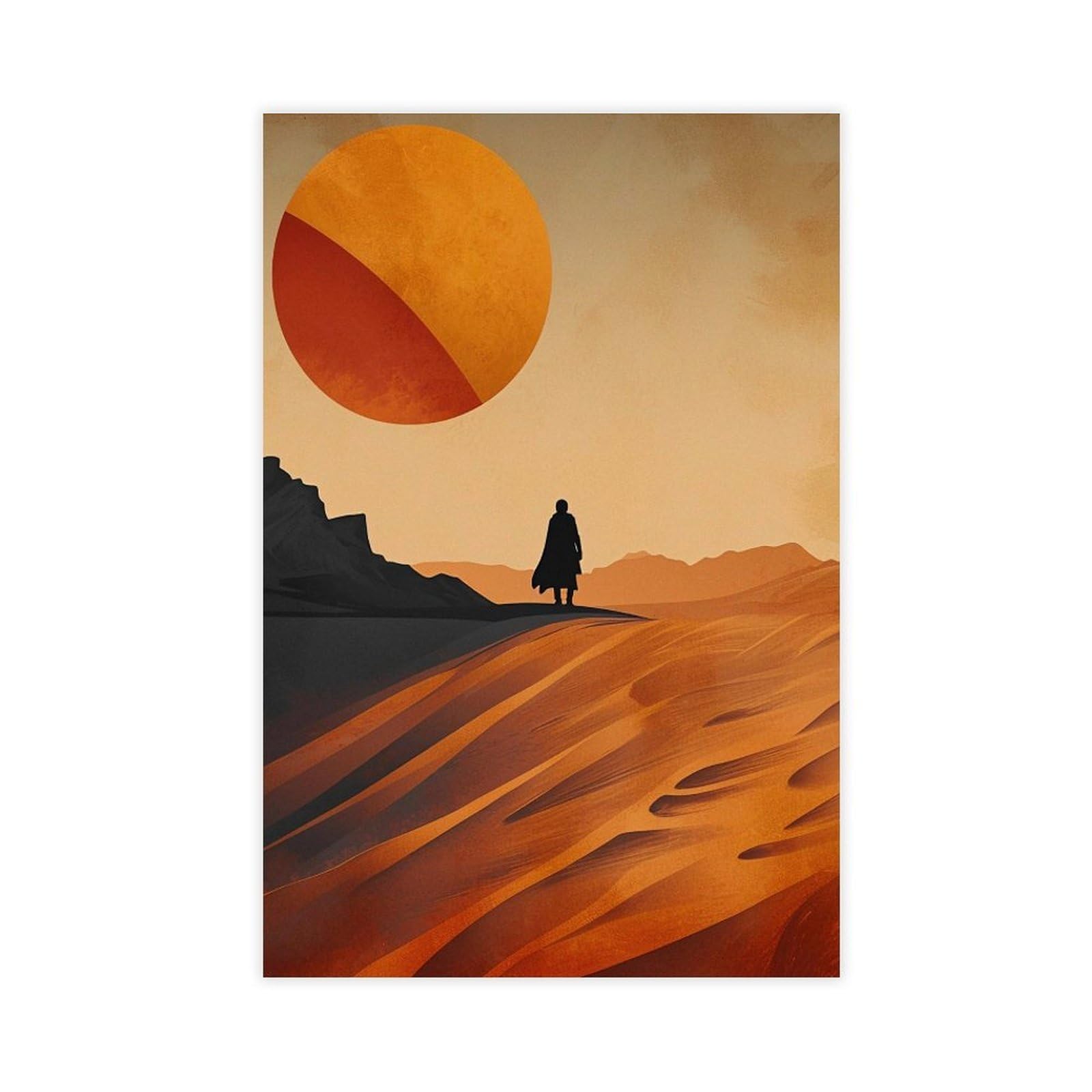 Qitubvaf Dune Inspiration Canvas Poster Bedroom Decor Landscape Office Room Decor Gift 12X18inch(30X45cm)