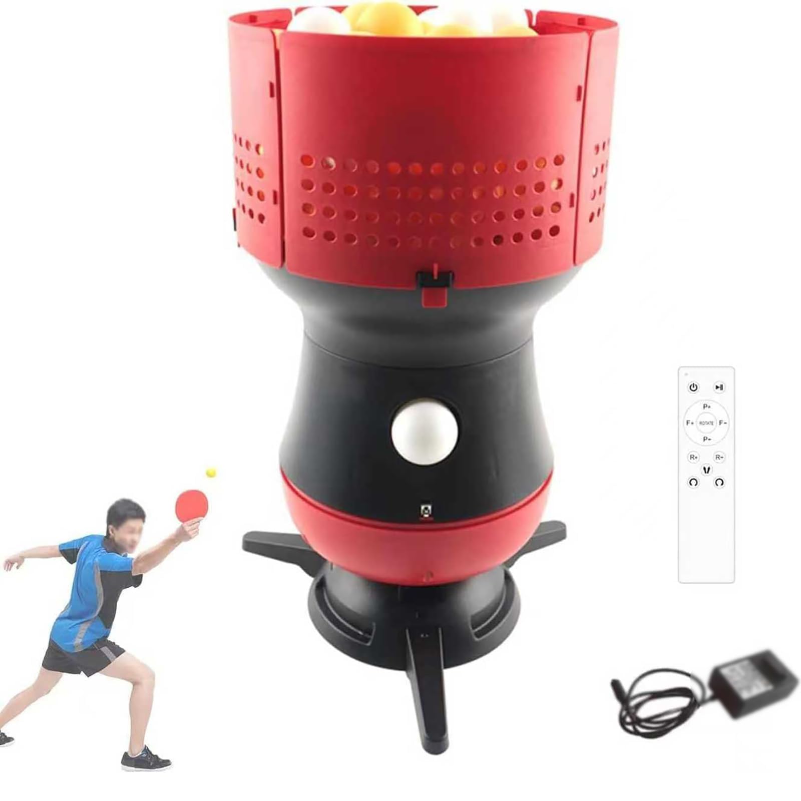 Macchina Professionale Per Servire A Tavolo Da Ping Pong, Lanciatore Automatico Di 90 Palline Con Telecomando, Velocità E Frequenza Regolabili, Per Allenamento