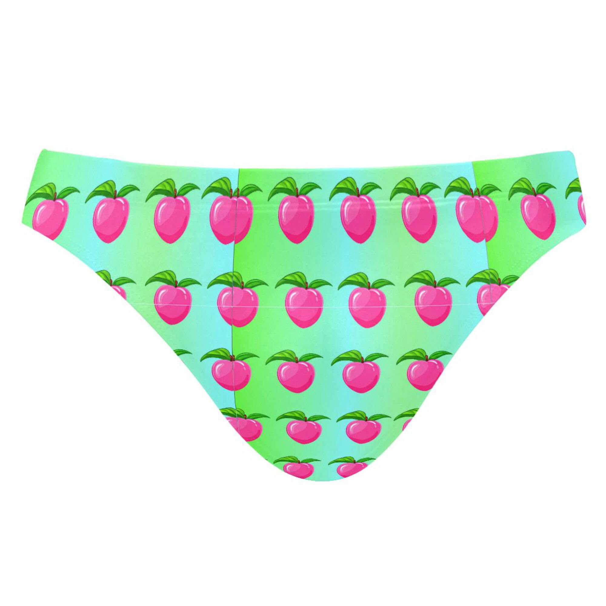 Pink Peach Fruit Mens Swimwear Swim Briefs Bikini Swimsuit for Summer Beach L B0405126