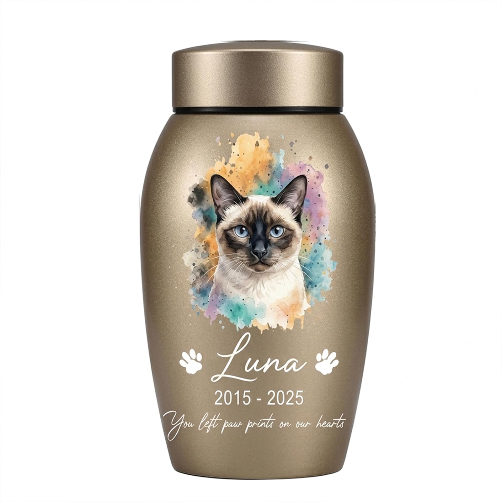 Personalised Pet Urn, Custom Dog and Cat Cremation Urn with Engraved Name & Photo, Memorial Funeral Keepsake, Sympathy Remembrance Gift for Lost Pets (Photo)
