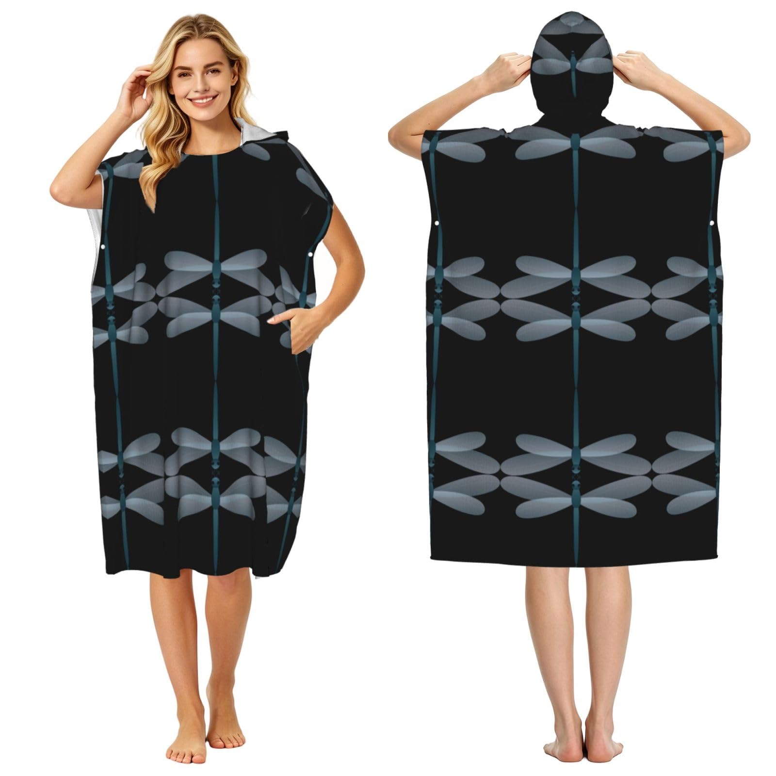 Poncho surf libellule adulte léger : fini la serviette qui tombe