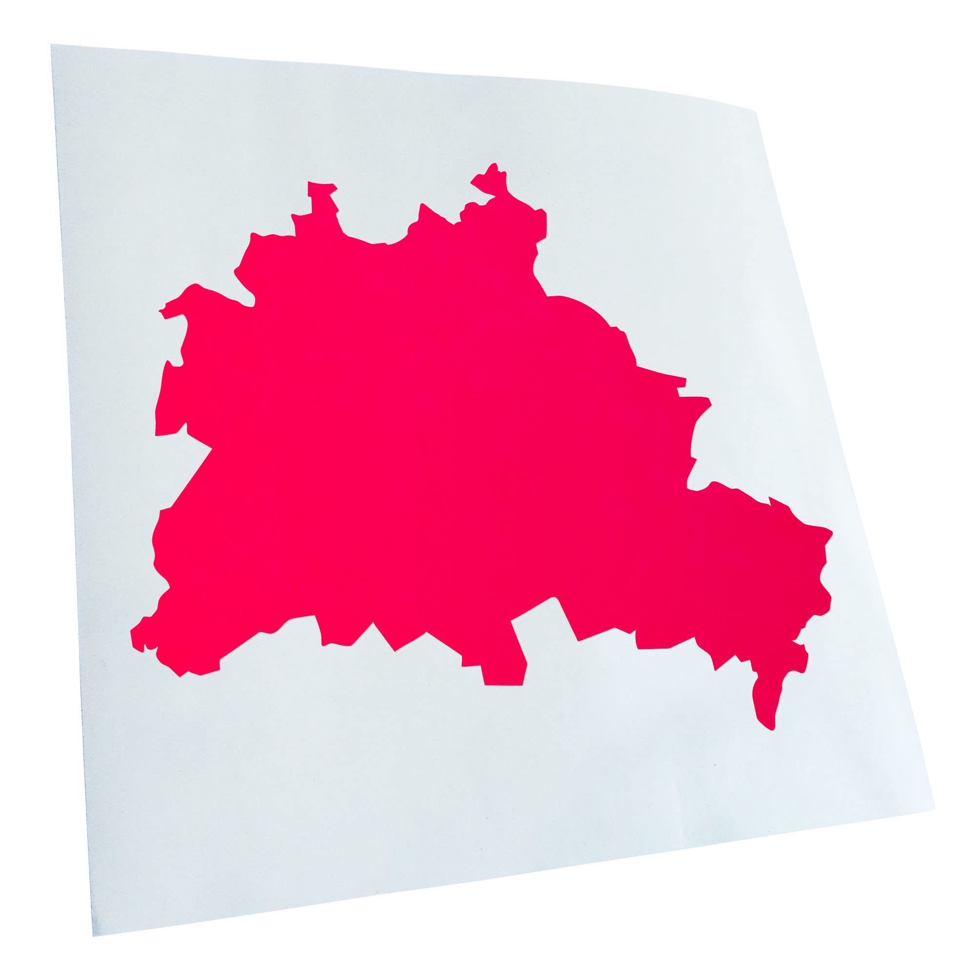 Kiwistar - Car Sticker - Neon Pink - 60 x 50 cm Berlin Germany Silhouette - Rear Window Car Sticker Weatherproof for Car Truck Moped Truck - Sticker Exterior Self-Adhesive Tuning Accessories for