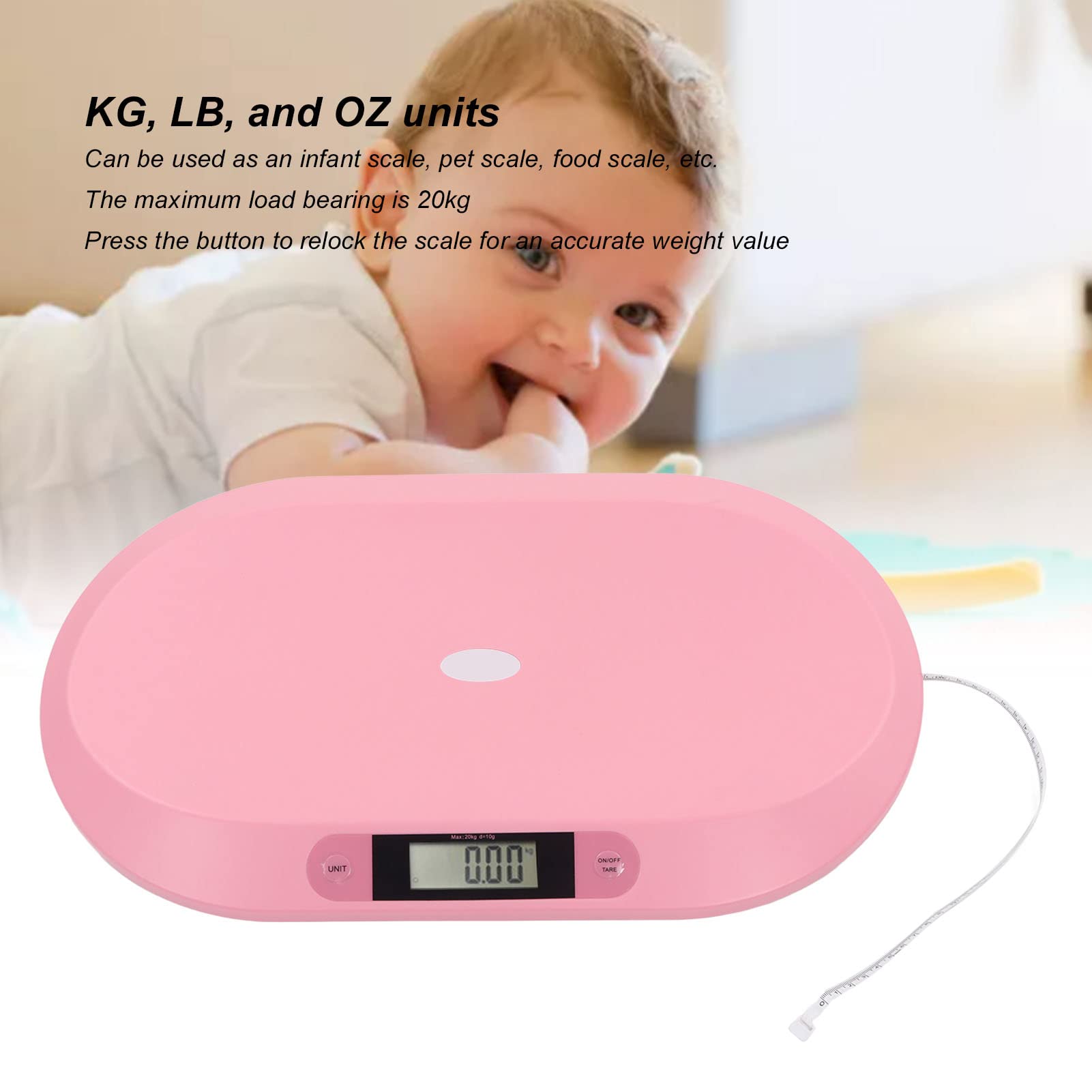 Babywaage, hochempfindliche digitale Babywaage, Rosa für Haustiere