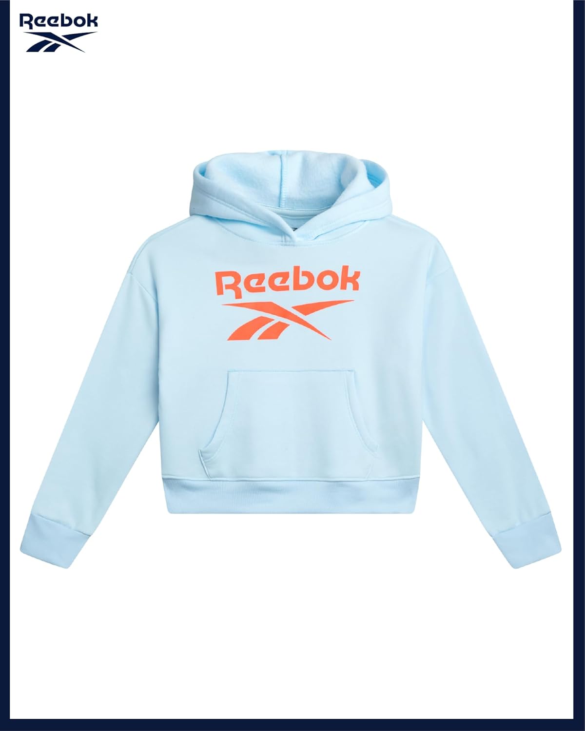 Reebok Girls Hoodie - Soft Cozy Midweight Fleece Girls Pullover Sweatshirt - Casual Fashion Kids Hoodie Fall Winter Clothes