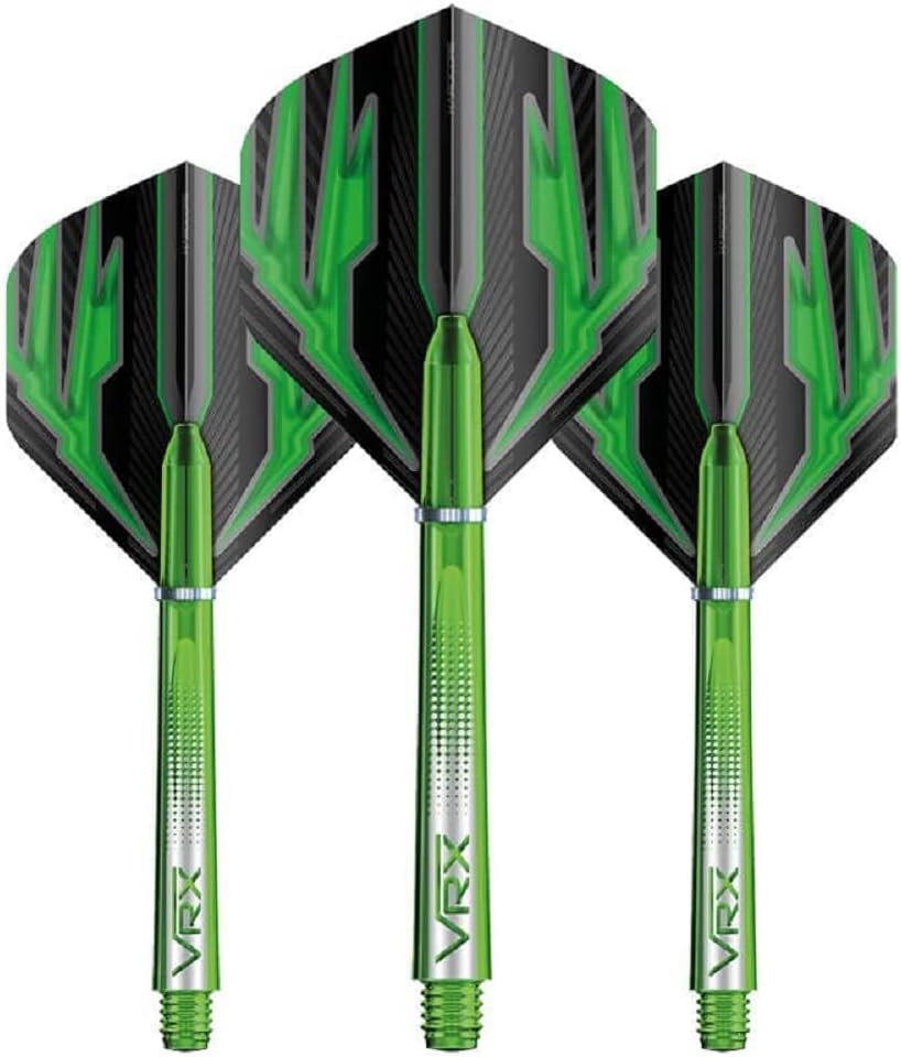 RED DRAGON Dart Flight & Stems Combo - 4 sets of Standard Flights and 4 sets of Medium VRX Stems Per Pack