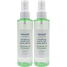 Dermasil Energizing Face & Body Spray 2-Pack Hydrating Mist with Green Tea & Cucumber, Alcohol-Free, Beach Essentials, 5 Oz Ea