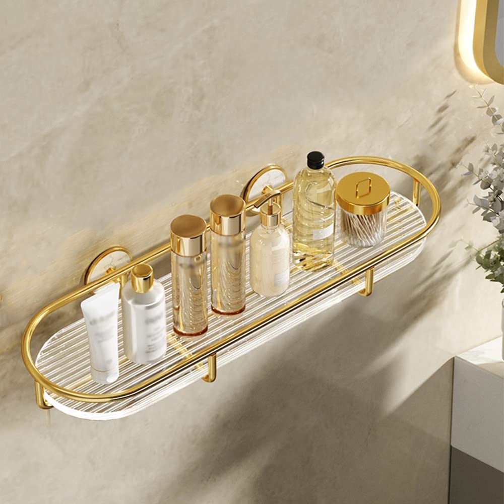 LUUYYI Multifunctional Shower Caddy No Drilling Bathroom Shelf Acrylic Toilet Organizer Rack Towel Shelf Floating Shelves Wall Mounted