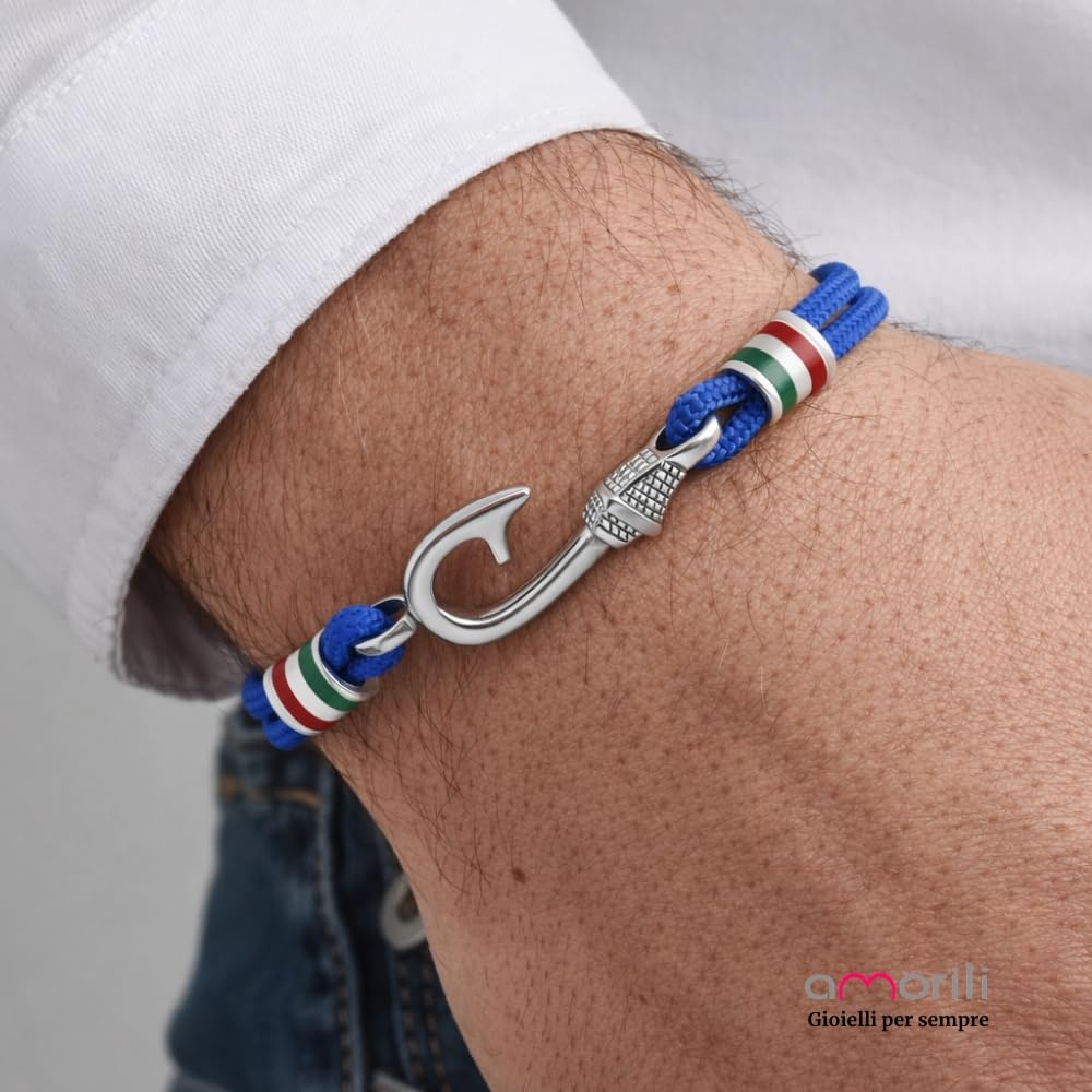 Bracciale Amo da Pesca Uomo Donna – Accessorio Pescatore in Acciaio Inossidabile – Idea Regalo per Amanti della Pesca – Braccialetto Unisex Regolabile – Stile Nautico - bcc1629