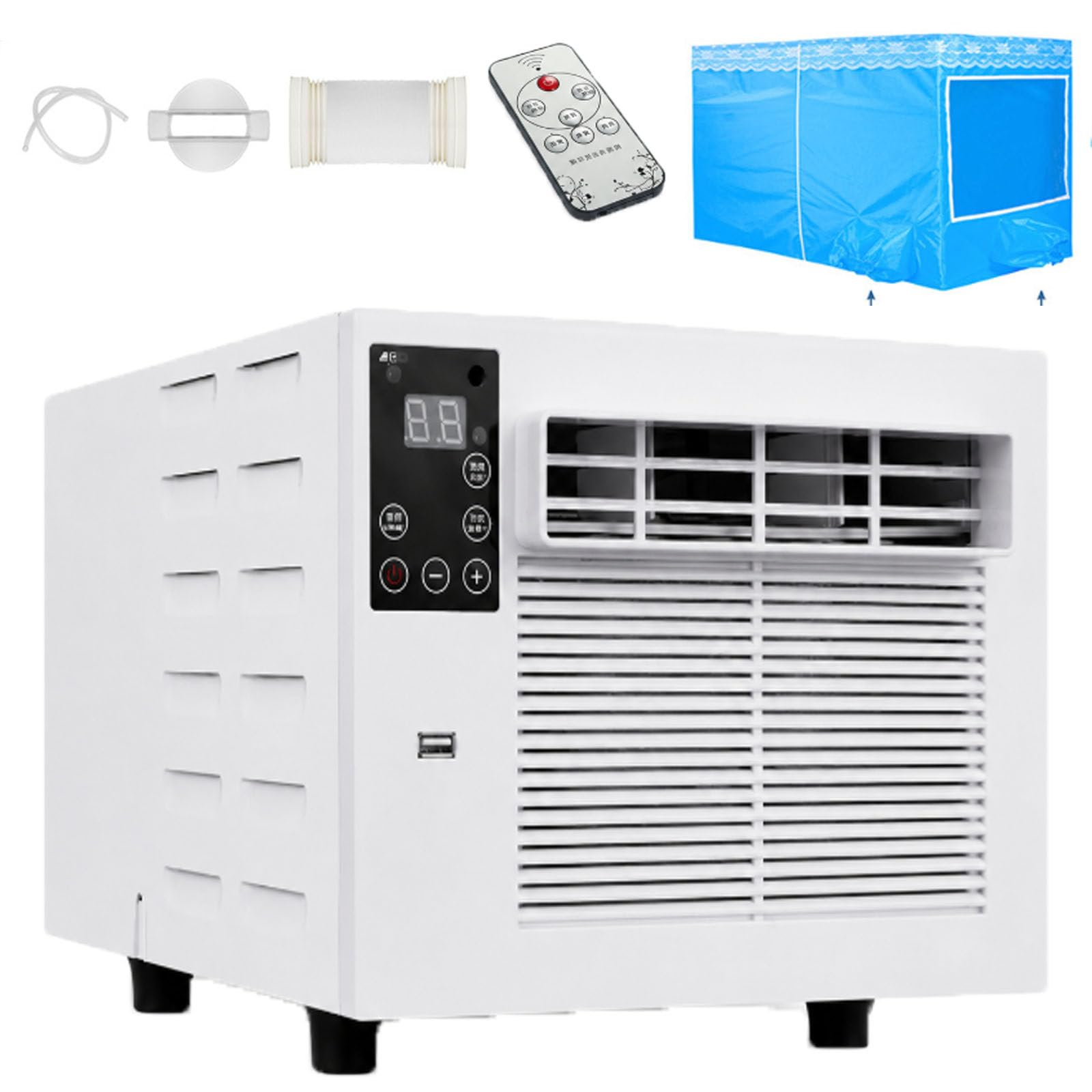 smafoseedding 1876btu Portable Air Conditioner, Mobile Tent Air Conditioner & Camping Ac Unit,Dehumidifier, 280w Air Cooler For Tent Truck Suv, Compact Travel Outdoor Design For 1-3 Person AC+1.8M