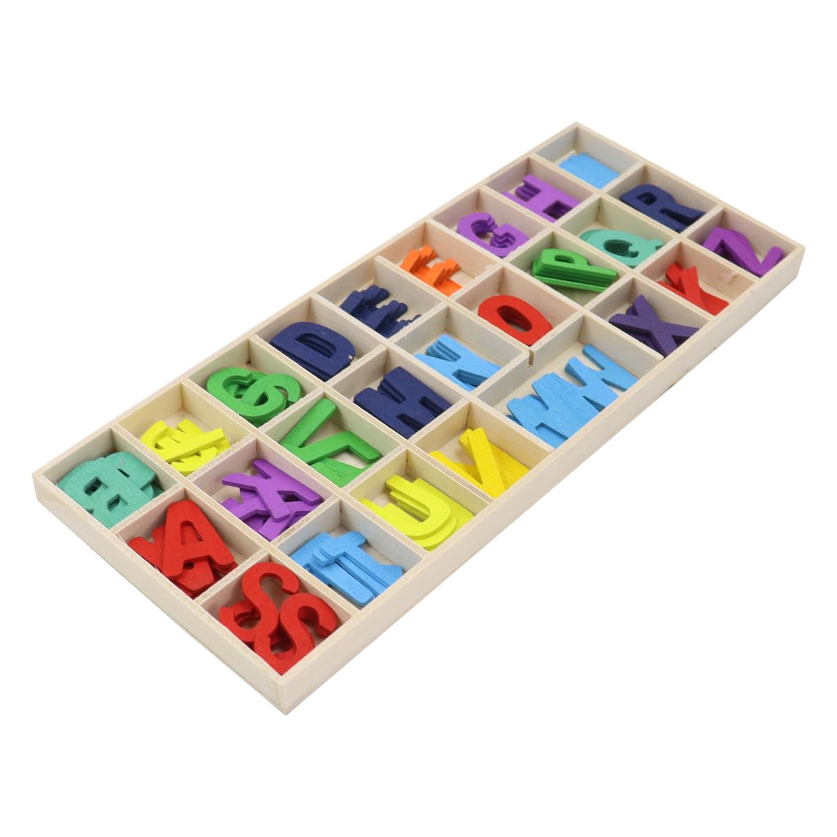 ANCLLO 130 pcs Wooden Letters, Craft Wooden Letters, A-Z, for DIY Crafts and Education, Multicolor, 10*10*5cm - Image 2