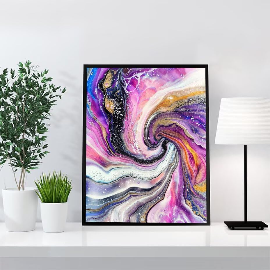 Peinture diamant abstrait grand format 50x65cm et accessoires de loisirs creatifs - 3