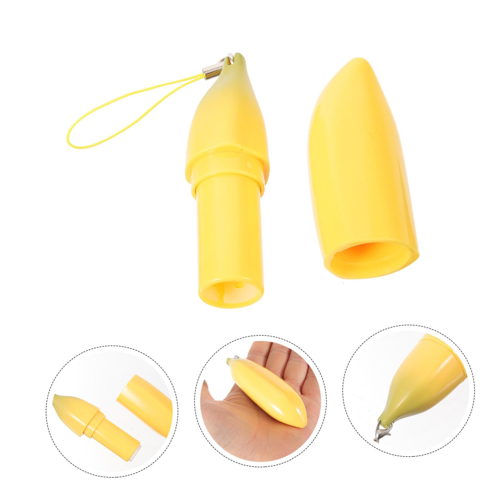 Tubo De Brillo Labial Vacío Forma De Banana Contenedores Para Labiales Rellenables Para Diy Y 6 Piezas X 4