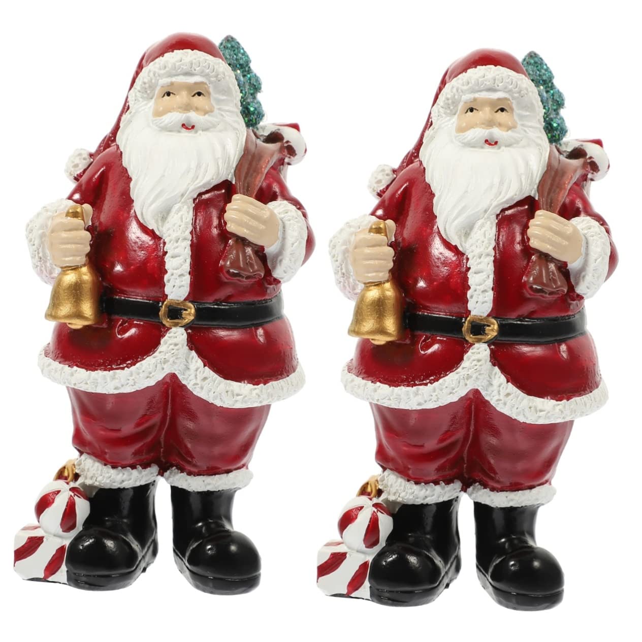 Abaodam 2stücke Weihnachtsmann Statue Aus Resin Festliche Weihnachtsdekoration Für Tisch Realistische Santa Claus Figurine Für Weihnachtsfeiern Und