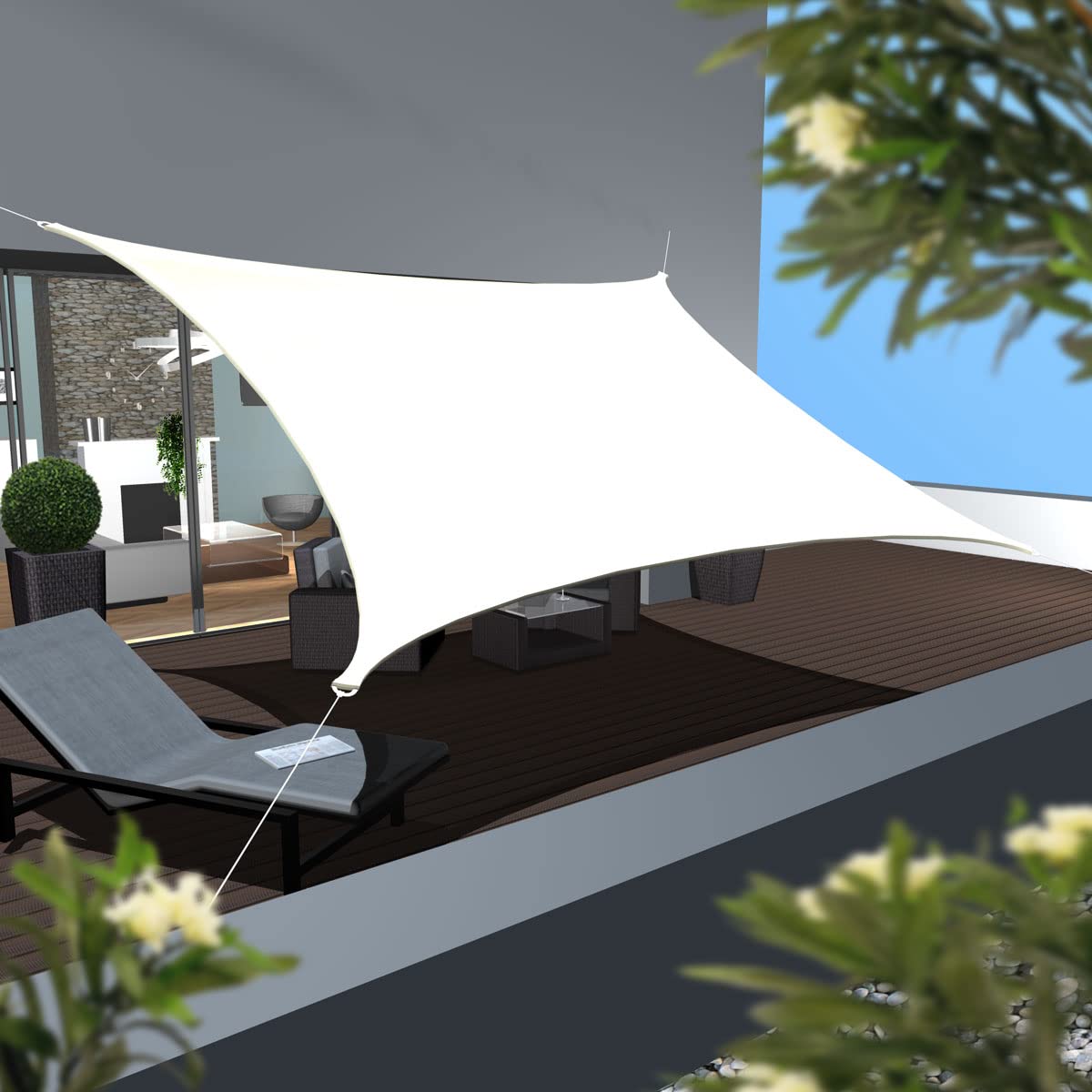 AMANKA 98% UV-Schutz: Sonnensegel, rechteckig, 6 x 5 cm, wasserdicht, für den Außenbereich, Sonnenschutz für Pergola, Außenplane, Camping, Pool, Markise, 6 m