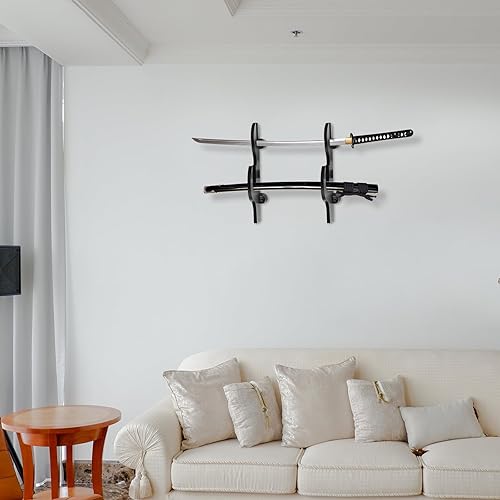 Miniatura 4 de uxcell Soporte de pared para espada, 2 juegos de soporte de exhibición de espada acrílica, soporte de exhibición de sable de luz, soporte de pared