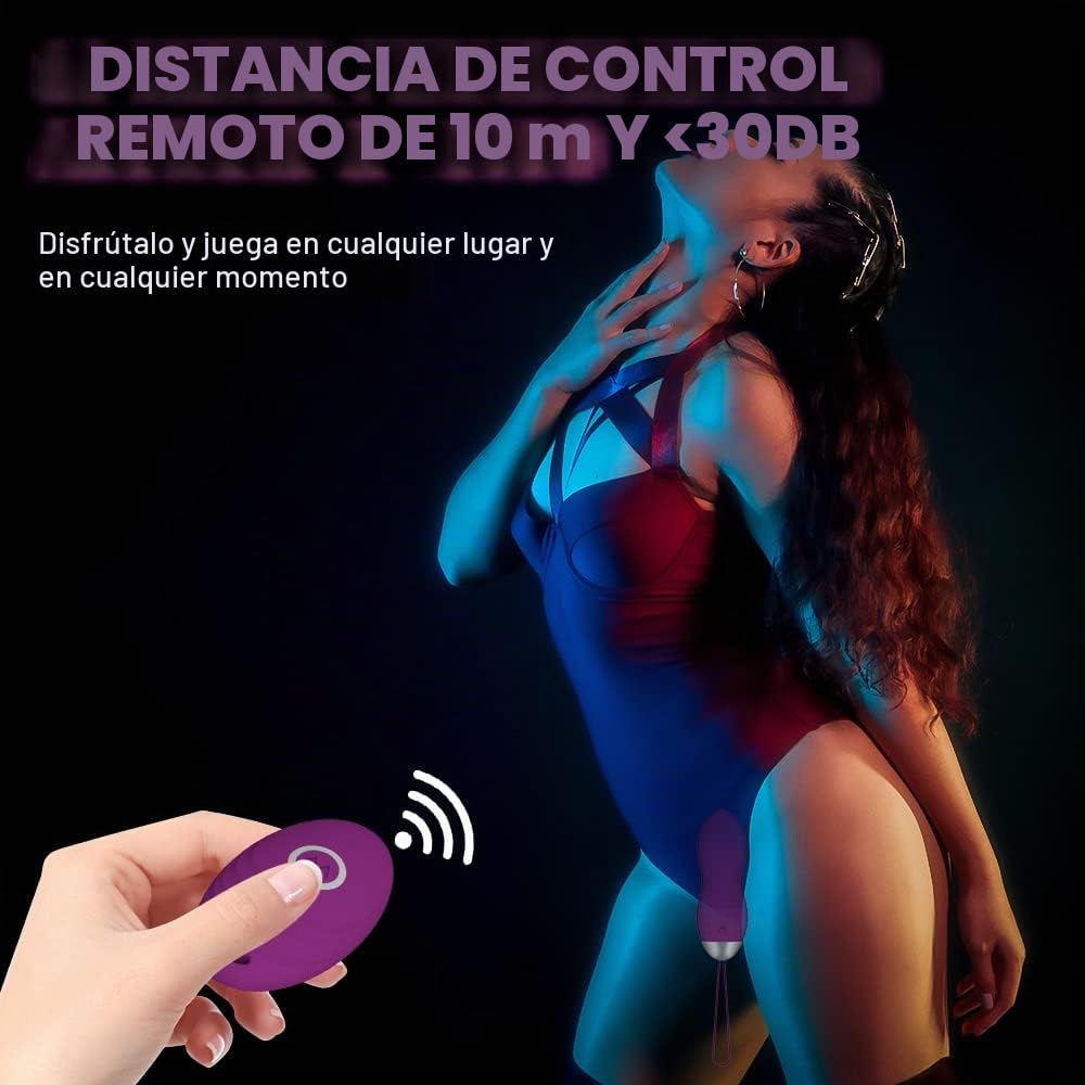 Amor bolas vibración, Allmay IPX7 vibratoren de Bullet al agua, punto G y clítoris Estimulación Bullet Vibrador con 10 m inalámbrica mando a distancia, 10 vibración