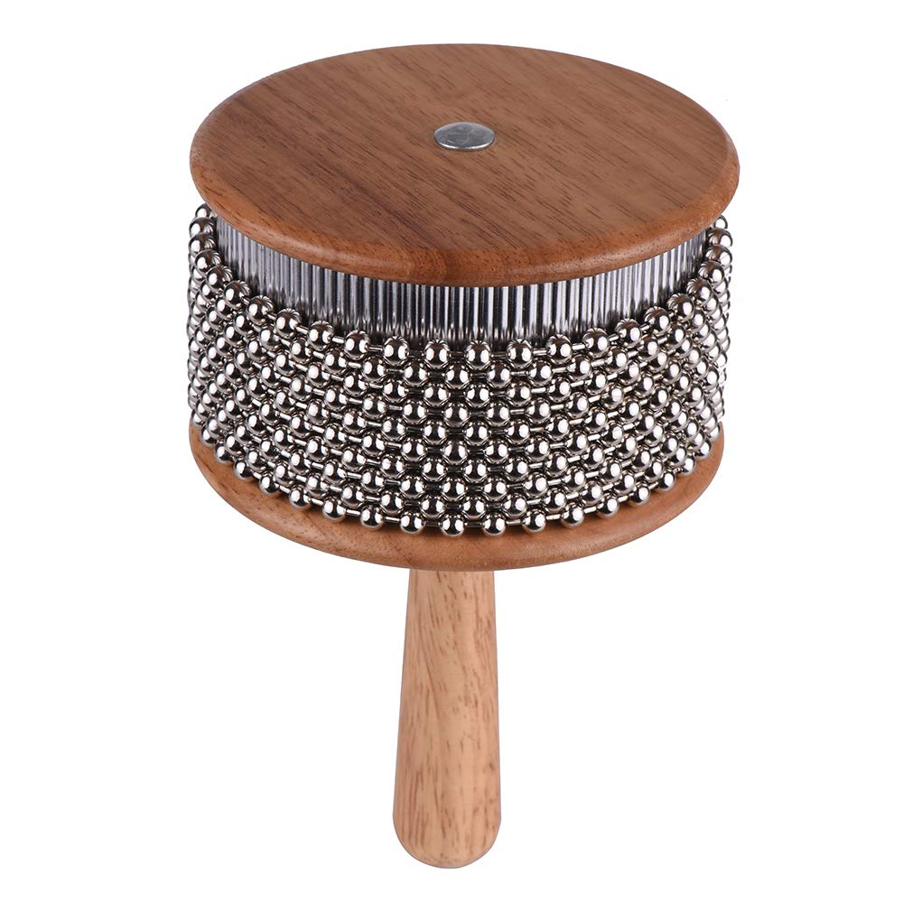 1 Stück Holz Cabasa Metall Perlen Kette & Zylinder Pop Hand Shaker Percussion Instrument Für Klassenroom Band Mittelgröße, 9 cm
