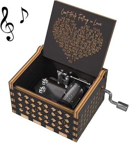 Ucuber Caja de música Can't Help Falling in Love, regalo romántico de aniversario de boda para esposa, novia, parejas, ideas de regalo para novio,