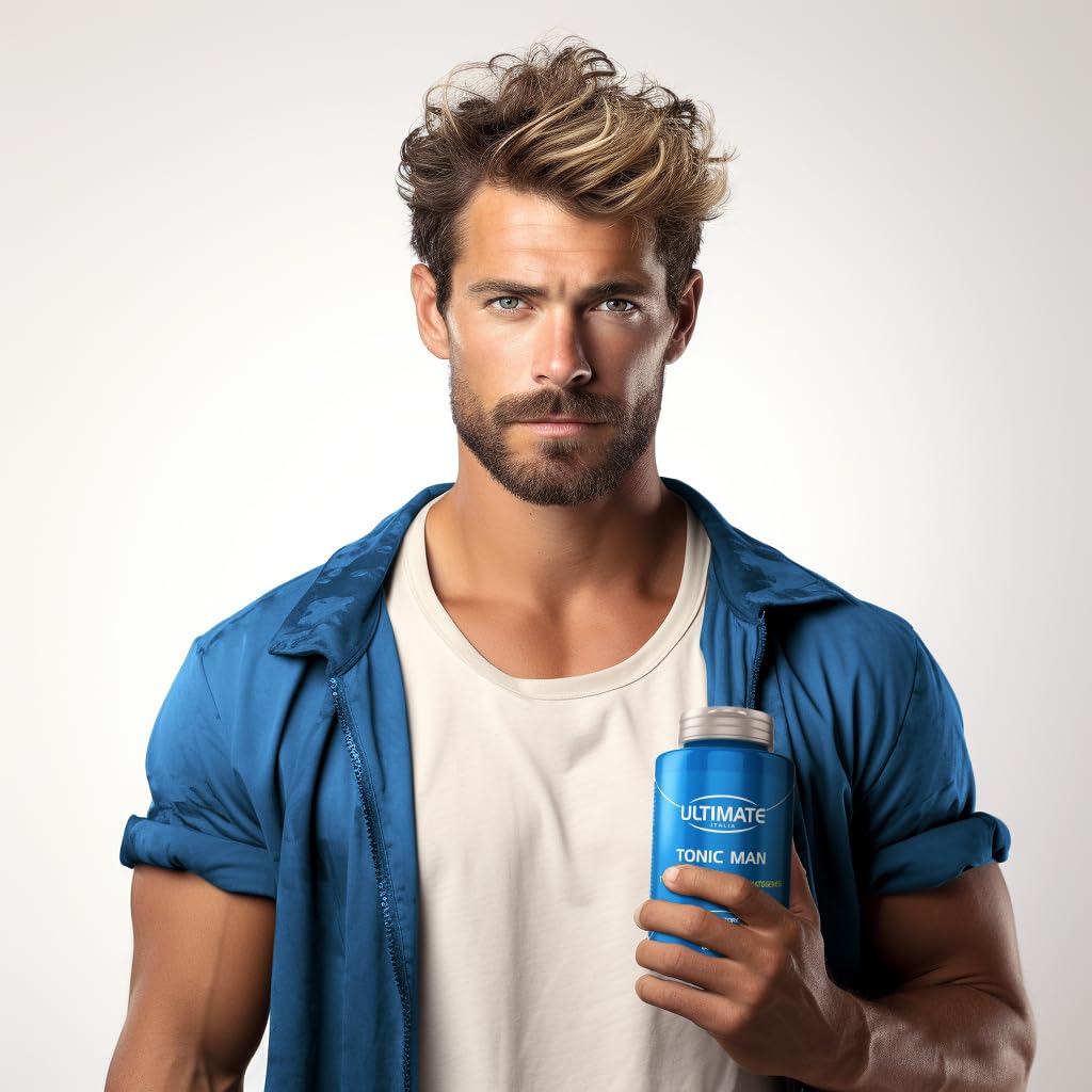Ultimate Italia - Tonic Man integratore con arginina, maca e selenio per la virilità e la fertilità maschile - 80 compresse - favorisce la spermatogenesi, senza glutine e lattosio
