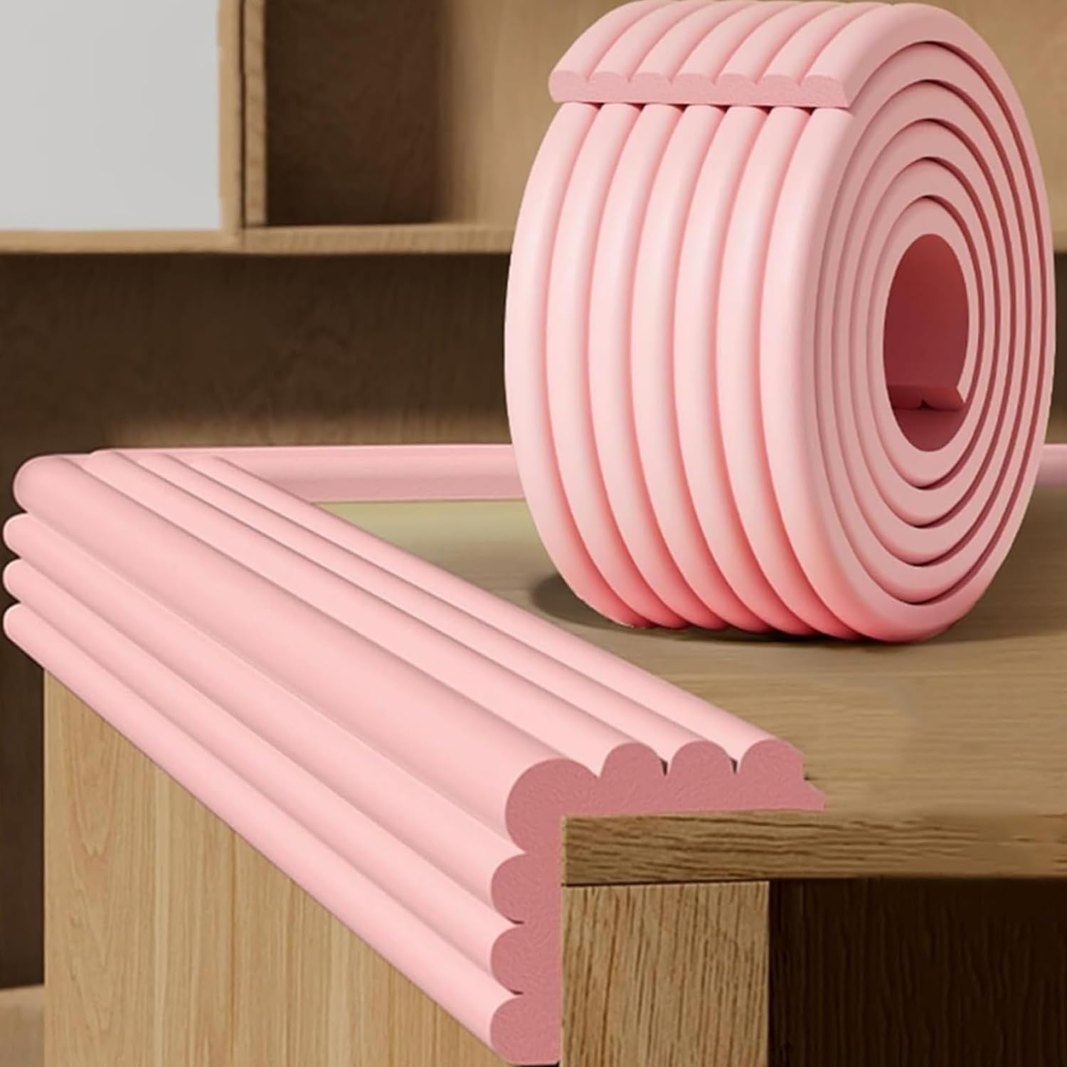 Soft Baby Proofing Corner Guards & Edge Protectors-Pre-Taped Table Corner Protector,Child Safety for Babies,Toddles,Kids Corner Covers Furniture,Table,Desk (Pink)-image-4