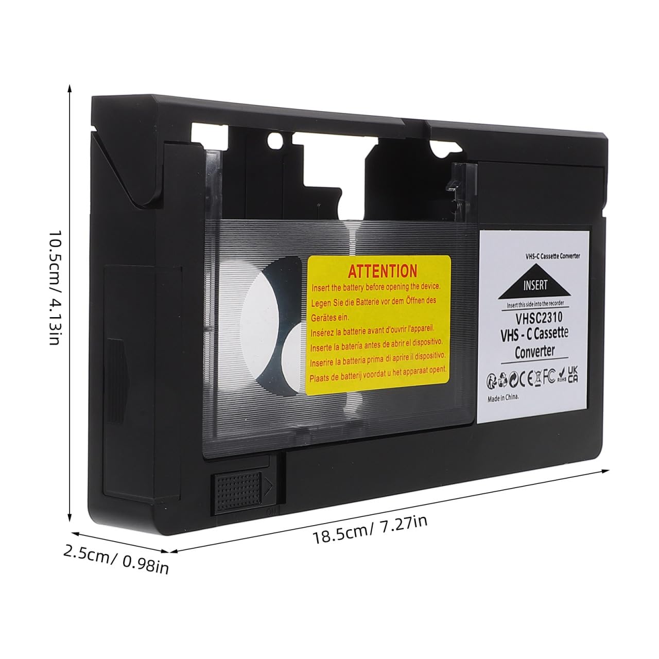 SOIMISS Adaptateur Cassette VHS-C vers Boitier Conversion Numerique Lecteur Camescope Magnetoscope Numerisation Video Archive Famille Souvenir Maison Cinema Transfert Outils Accessoire 7.27 inches