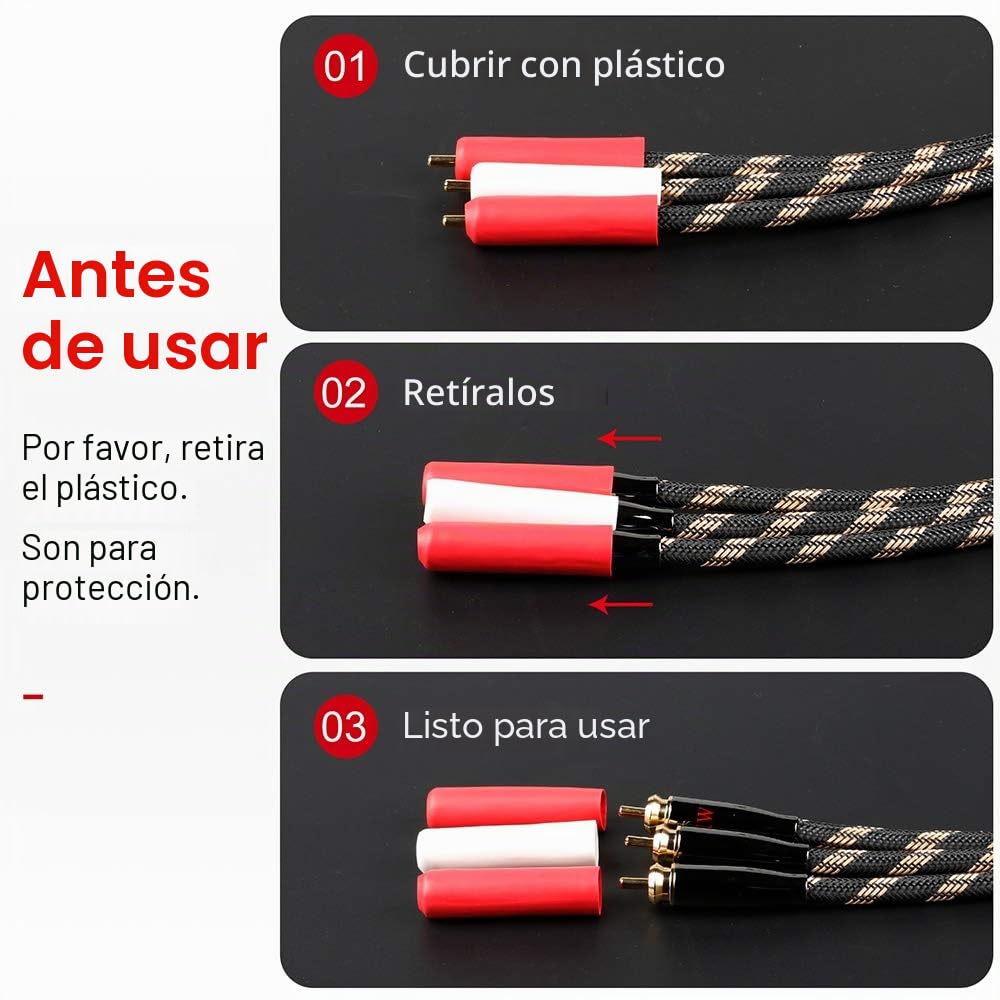 SKW Audiófilo Hifi RCA Y-Adaptador, 1 RCA Macho to 2 RCA Macho Audio Adapter Cable - Doble blindado | 24K Gold Plated - Dedicado a la conexión de amplificadores y subwoofers - 5M