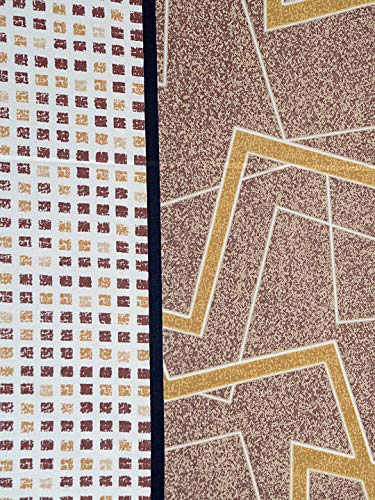 Image of Swayam Roto Cotton Single Bedsheet with 1 Pillow Cover | Size 60 x 90 inch | 144 TC | Geometric Design | Soft Breathable Bed Sheet | Comfortable & Durable for Bedroom - Grey & Brown