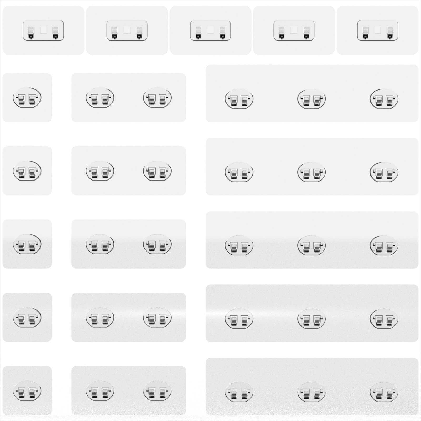 Paquete de 20 organizadores de ducha adhesivos de repuesto, adhesivo para estante de ducha sin taladrar, ganchos adhesivos de ducha fuerte adhesivo, ganchos adhesivos para organizador de ducha,