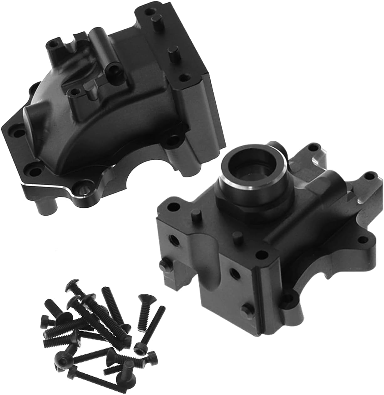 Gear Box Upgrades Part for 1/8 Sledge 4WD,Aluminum Front Rear Universal Gear Box Housing, RC Alloy Gearbox Hops up for Sledge Monster Truck RC Car #95076-4,Replace #9529, Red （1 Set