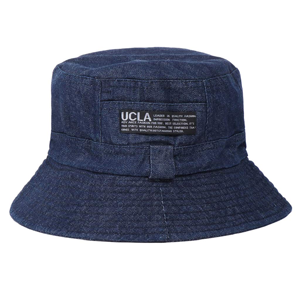Junhouse Unisex Packable Soft Canvas Bucket Hat Summer Beach Sun Hat Boonie Cap Dark Denim