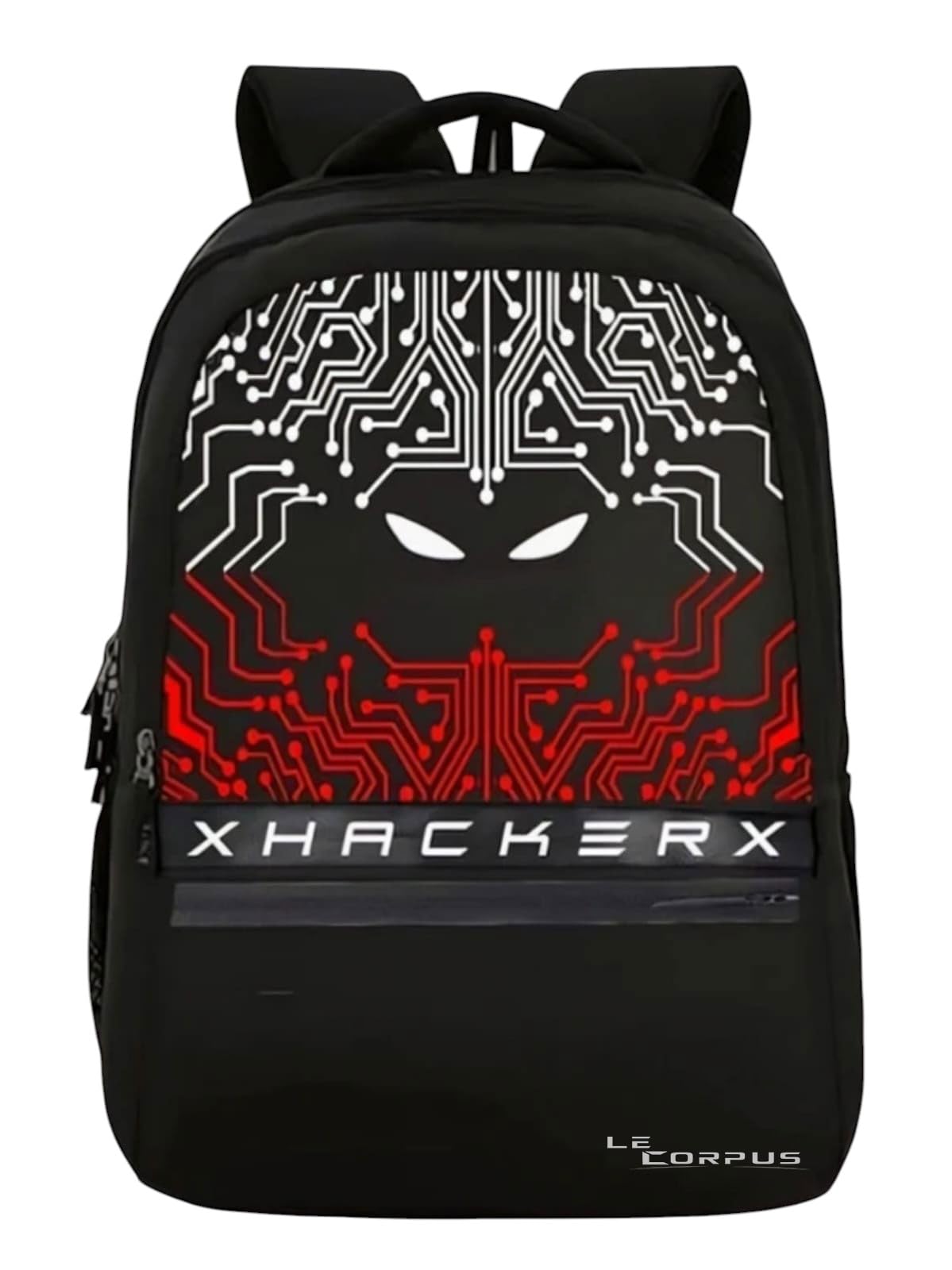 Hacker Printed School Backpack for Boys | 45L Trendy Laptop Bag | Lightweight, Durable Multi-Compartment Travel, Coaching & College Bag-image-5