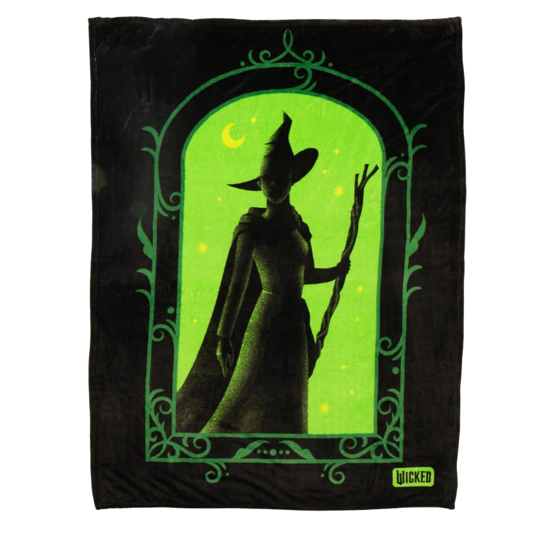 Franco Collectibles Wicked Elphaba Bedding Super Soft Cozy Throw, 46 in x 60 in, (Officially Licensed Product)