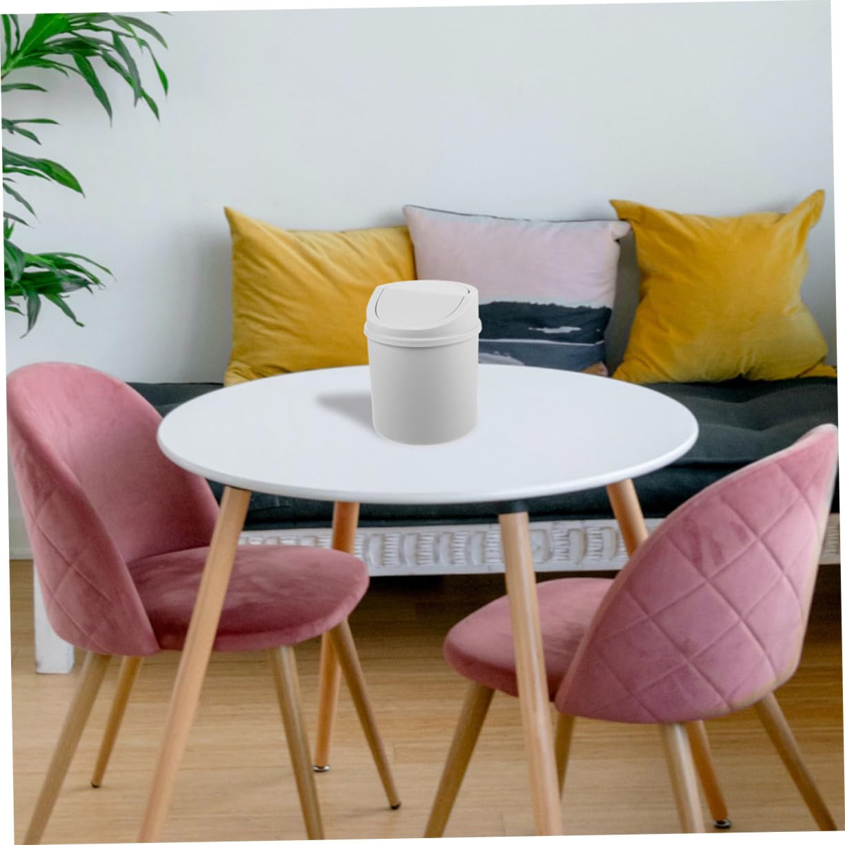 Outanaya Desk Waste Bin Lidded Small Rubbish Bin 2 Pack Miniature Garbage Can for Home