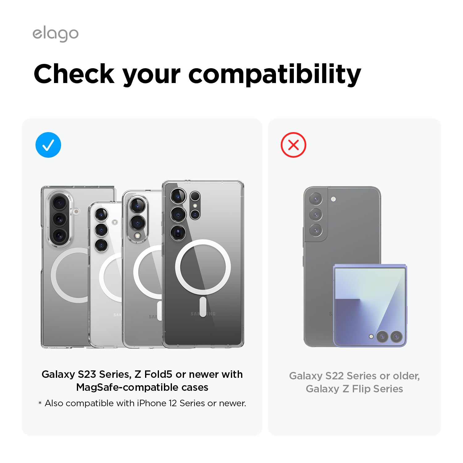 elago Cartera MagSafe para Samsung Galaxy S26, Ultra, Plus, Z Fold 7, Edge, Serie S25/S24 - Compatible con Magnética, Cuero Vegano Resistente, 3 Tarjetas, Tarjetero Seguro para Teléfono (Marrón)
