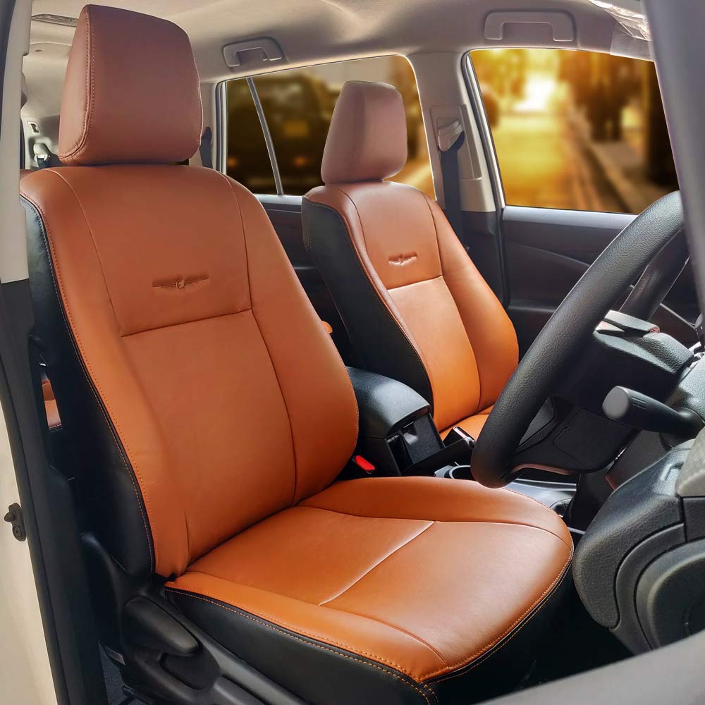 Buy Elegant Nappa Uno Duo Tan and Black Art Leather Seat Cover for