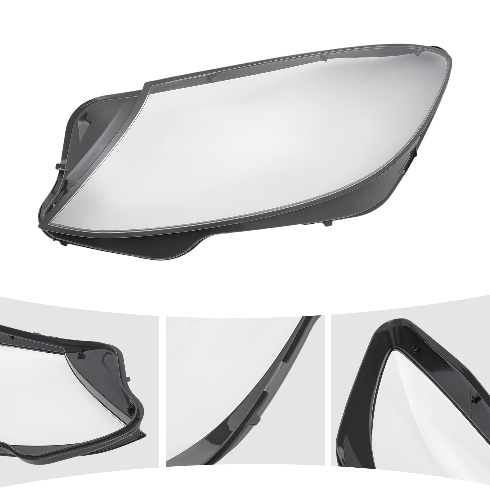 DuYouG for 2014 2015 2016 2017 Mercedes Benz W222 S-Class Headlight Headlamp Lens Cover Guard Black Border Clear Lens Left Driver Side (LH)