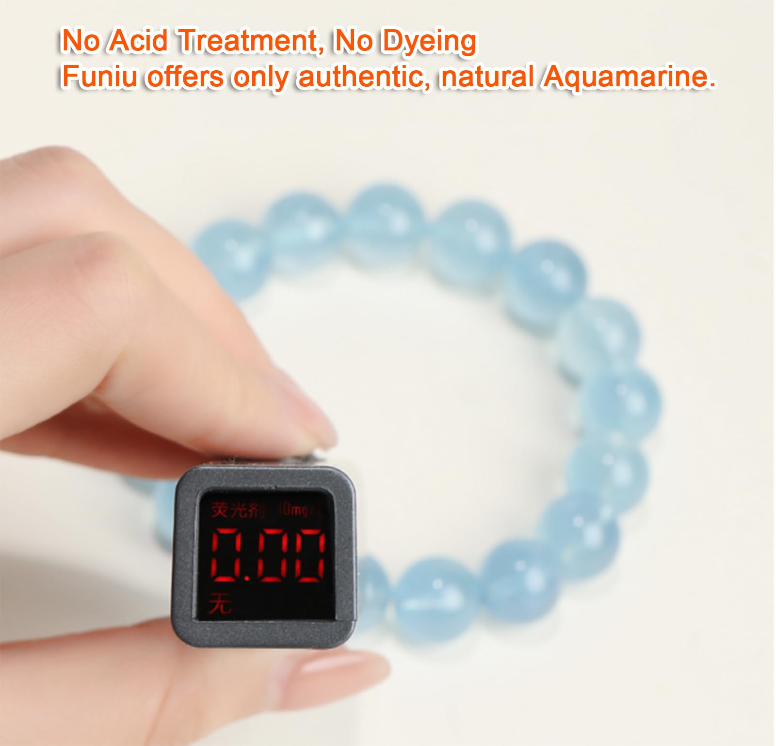 Pulsera de Piedras Preciosas de Aguamarina Natural, Cuentas Redondas, Pulsera elástica Hecha a Mano Genuina, joyería de Cristal Unisex, Pulsera de Piedra Natal de Marzo,12mm