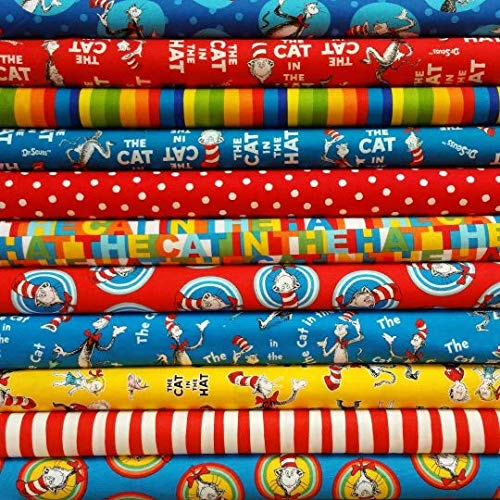 Dr Seuss Cat In The Hat Bundle From Robert Kaufman Fabric 11 Fabrics Half Yard 18 X44 Buy Online In Dominica At Dominica Desertcart Com Productid 103019712