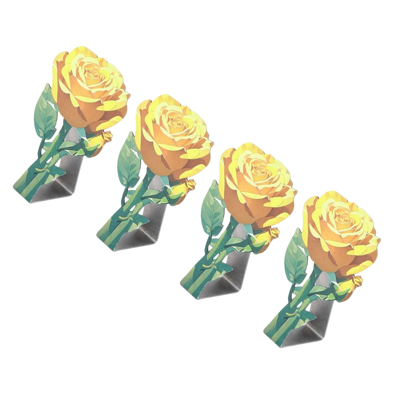 Woedpez Stainless Steel Rose Floral Tablecloth Clips | Rustproof Table Fasteners for Indoor Outdoor Dining Decor Rose Pattern Tablecloth Weights