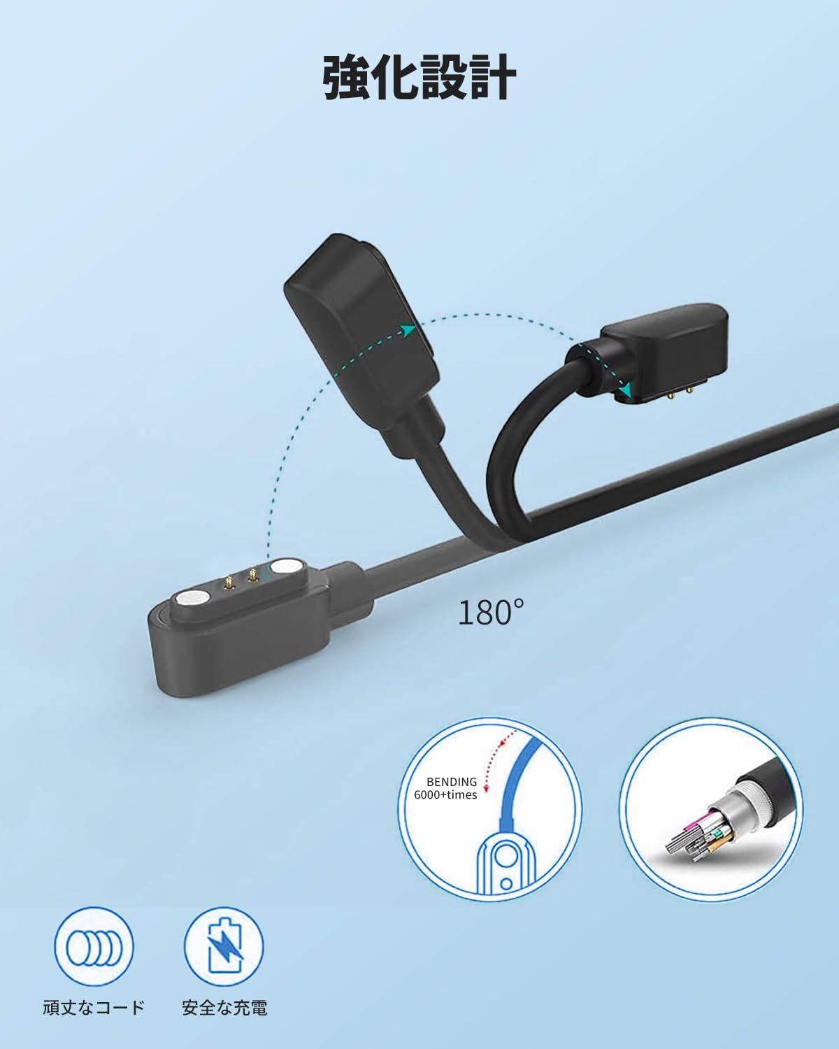 Amazon.co.jp: koolep R8 対応 スマートウォッチ 充電ケーブル 充電器