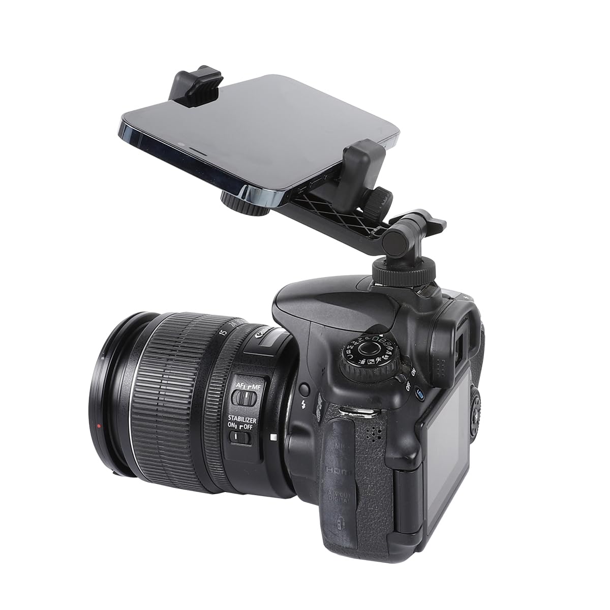 Multifunctional Universal Cell Phone Tripod Mount Adapter 360 Rotation Camera Hot Shoe Phone Holder Compatible with Canon Nikon Sony DSLR